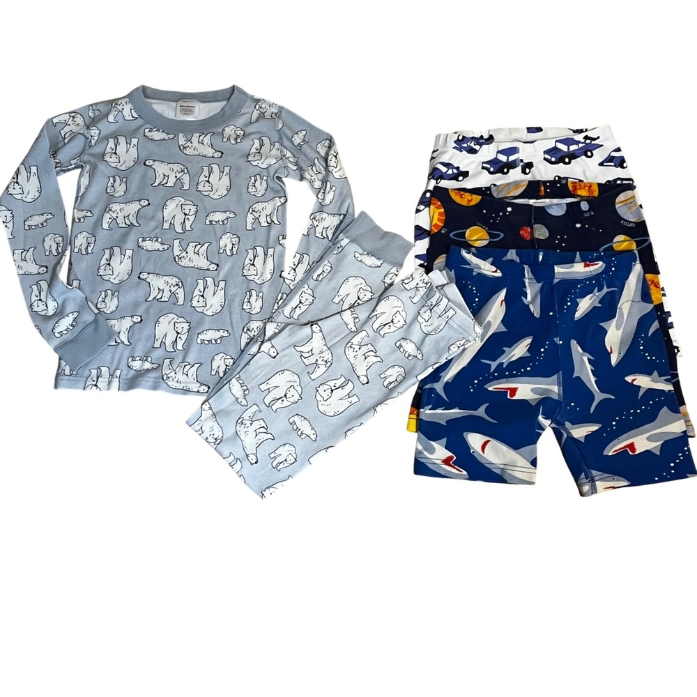 Hanna Andersson Boys Organic Cotton Pajama Set and Shorts Bundle Size 10 12